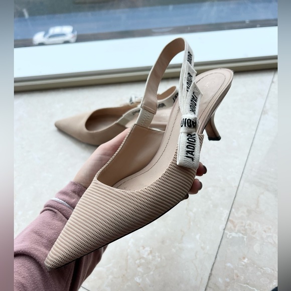 Jadior Slingback Pumps in Nude Fabric - Picture 6 of 16